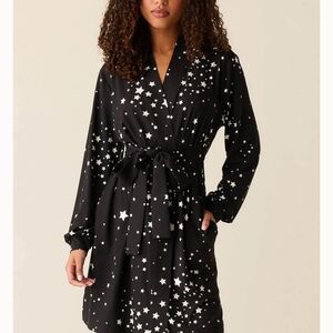 MASON grey - Women's Star Print Maroon Robe